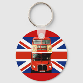 Porte-clés Clavier avec drapeau britannique et bus