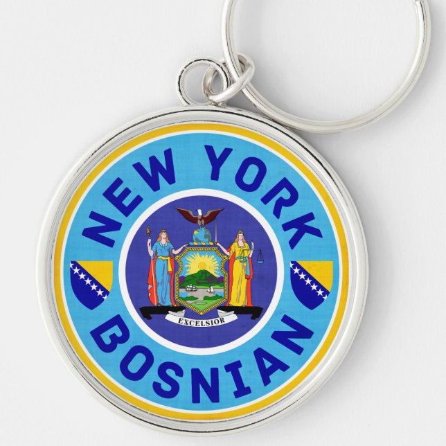 Porte-clés Clavier bosniaque américain de New York (Devant)