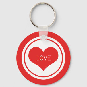 Porte-clés Clavier Coeur Élégant, Rouge