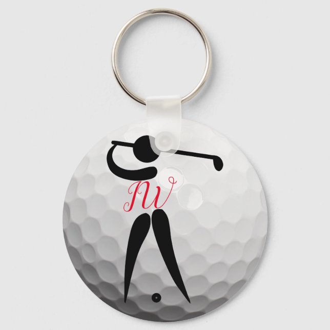 Porte-clés Clavier de balle de golf personnalisé (Recto)