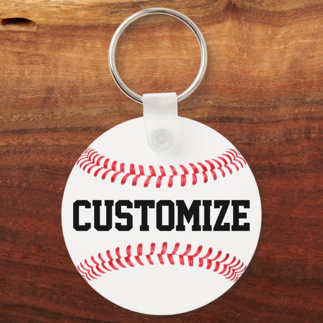 Porte-clés Clavier de baseball de texte personnalisé (Recto)