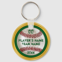 Clavier de baseball personnalisé vert et or