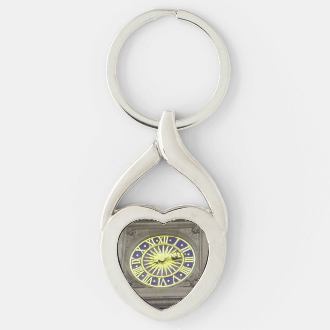 Porte-clés Clavier de coeur de l'horloge murale (Devant)