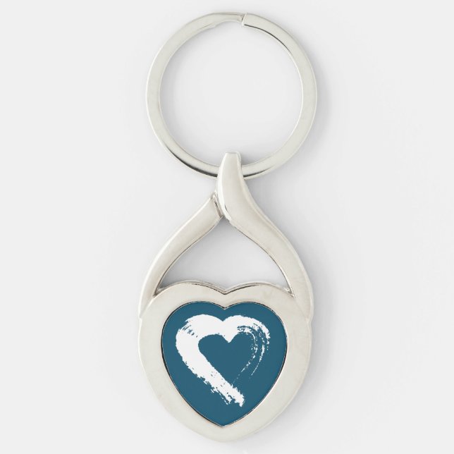 Porte-clés Clavier de coeur de Lune bleue (Devant)