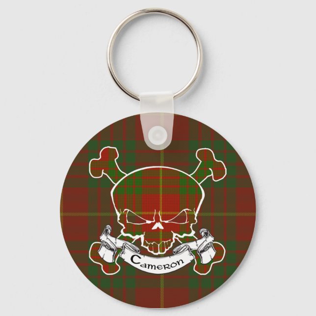 Porte-clés Clavier de crâne Cameron Tartan (Recto)