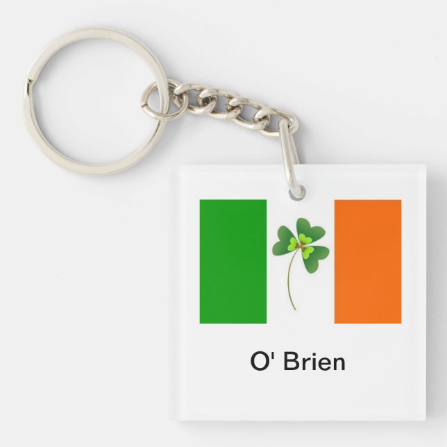 Porte-clés Clavier de drapeau irlandais personnalisé (Devant)