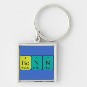 Porte-clés Clavier de nom de table périodique Benn
