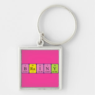 Porte-clés Clavier de nom de table périodique Brainy