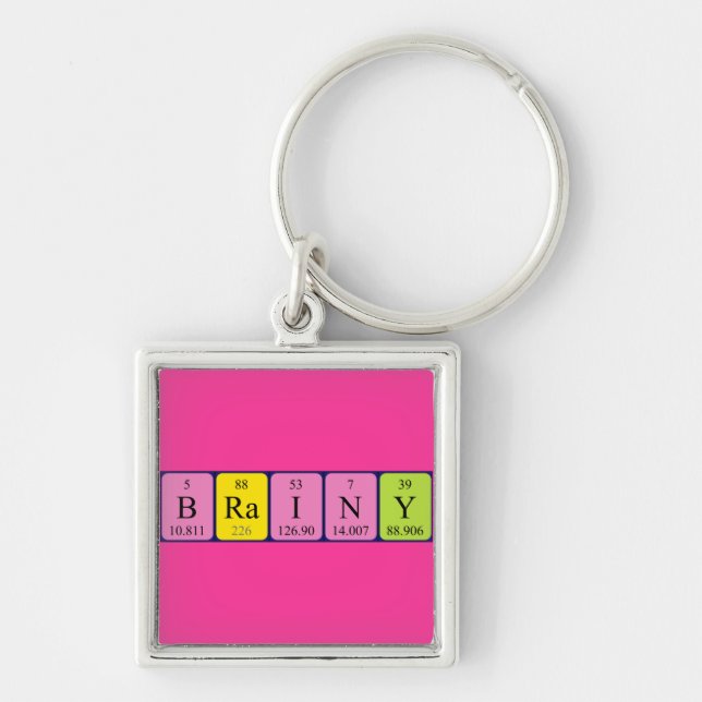 Porte-clés Clavier de nom de table périodique Brainy (Devant)