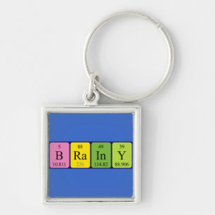 Porte-clés Clavier de nom de table périodique Brainy