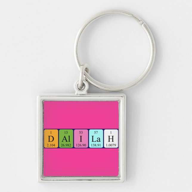 Porte-clés Clavier de nom de table périodique Dalilah (Devant)