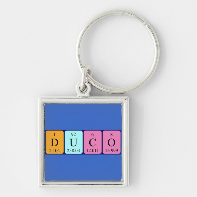 Porte-clés Clavier de nom de table périodique Duco (Devant)