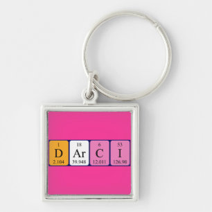 Porte-clés Clavier de nom de table périodique foncé