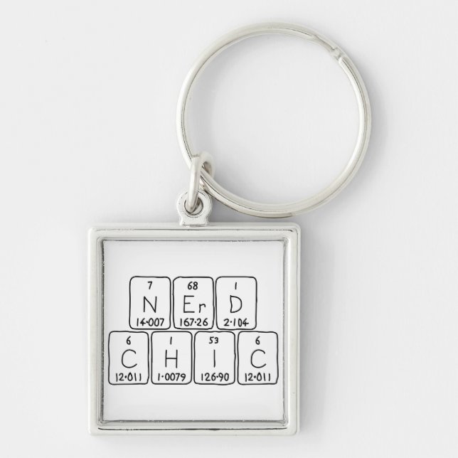 Porte-clés Clavier de phrase de table périodique NerdChic (Devant)