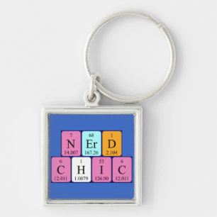 Porte-clés Clavier de phrase de table périodique NerdChic