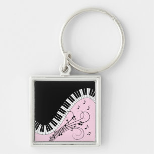 Porte-clés Clavier de piano noir et blanc Design de musique r