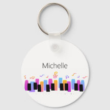 Porte-clés Clavier de Piano & Notes de Musique