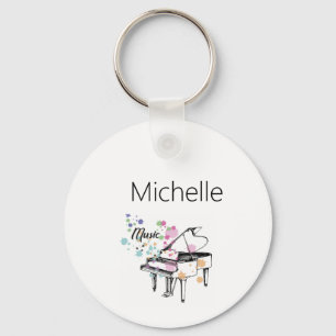 Porte-clés Clavier de Piano & Notes de Musique