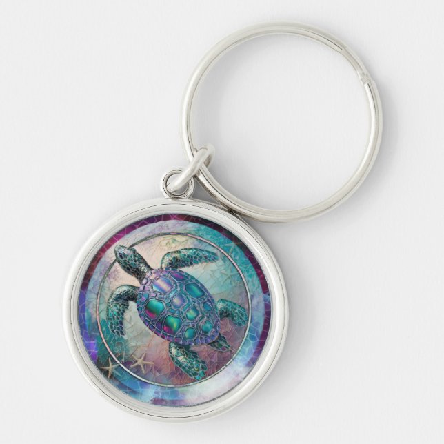 Porte-clés Clavier de tortue "Mosaic Sea Collection" (Devant)