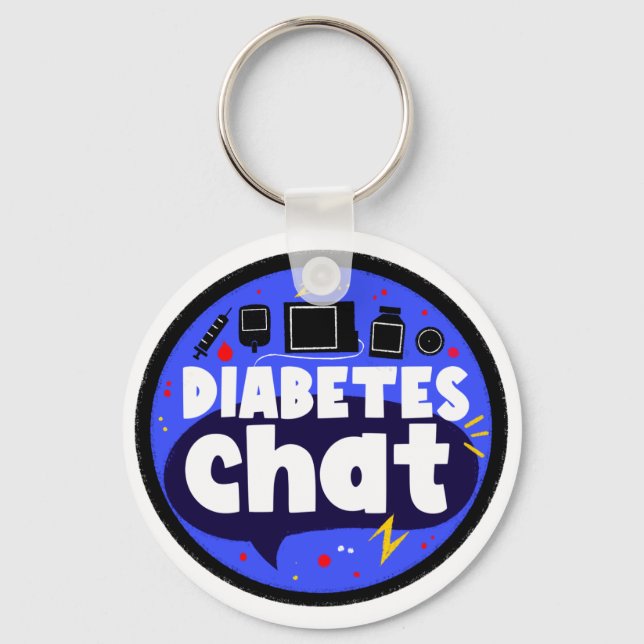 Porte-clés Clavier #diabeteschat (Recto)