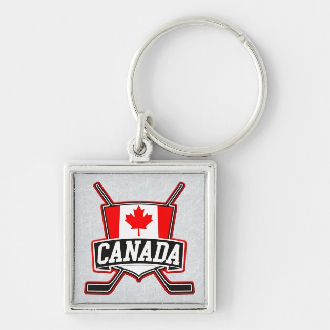 Porte-clés Clavier du drapeau canadien de hockey (Devant)