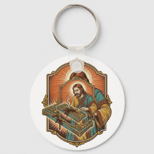 Porte-clés Clavier Mécanique Cassé par un Café Jésus Technolo