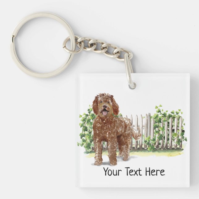 Porte-clés Clavier Persoanlisé Labradoodle (Devant)