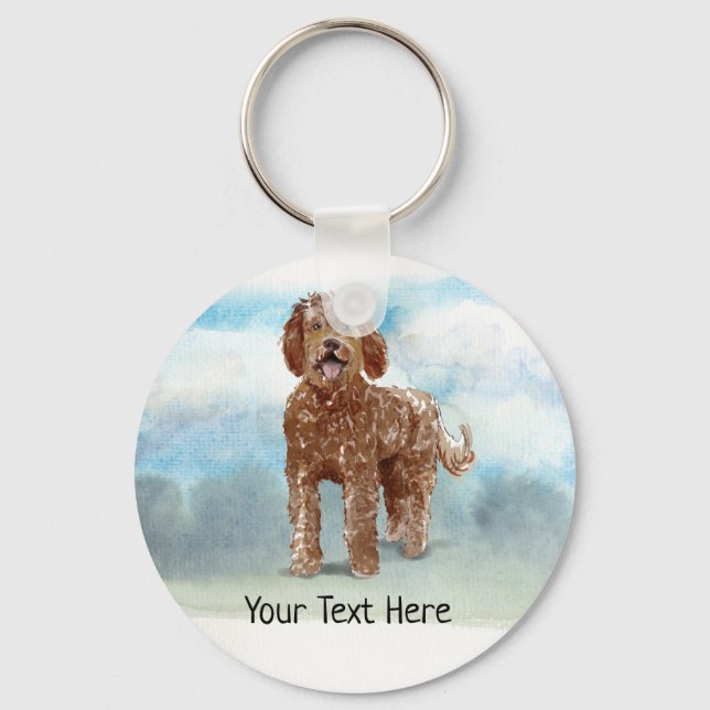 Porte-clés Clavier personnalisé Labradoodle (Recto)