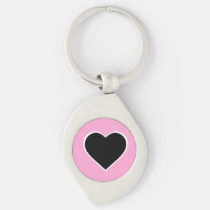 Porte-clés Clavier rose et noir.