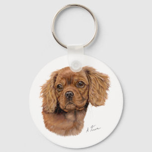 Porte-clés Clavier : Ruby Cavalier roi charles spaniel chiot
