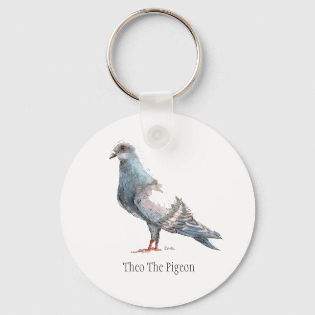 Porte-clés Clavier "Theo The Pigeon" (Recto)