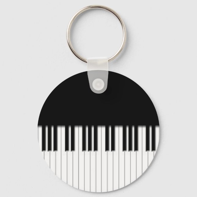Porte-clés Clavier - Touches de clavier de piano noir blanc (Recto)