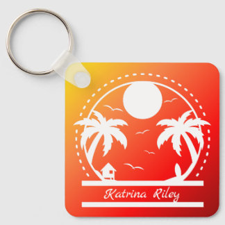 Porte-clés Clavier Tropical Summer (dégradé rouge-orange-jaun
