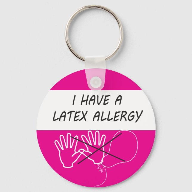 Porte-clés Clé d'alarme d'allergie latex fob étiquette médica (Recto)