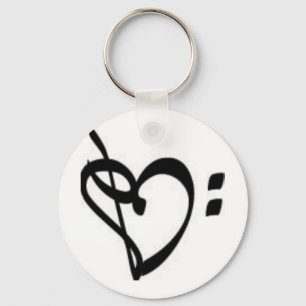 Porte-clés Clé de coeur de musique