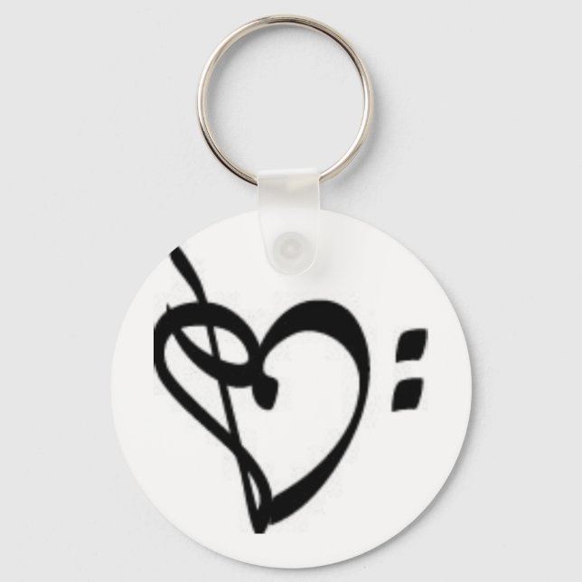 Porte-clés Clé de coeur de musique (Recto)