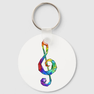 Porte-clés Clé de la musique arc-en-ciel
