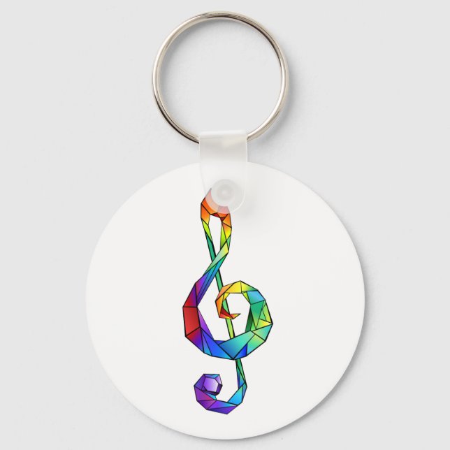 Porte-clés Clé de la musique arc-en-ciel (Recto)