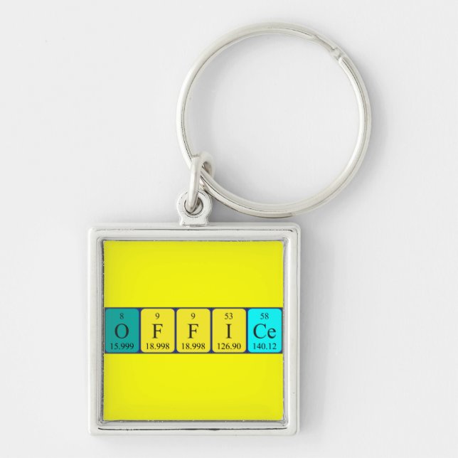 Porte-clés Clé de mot du tableau périodique Office 9 (Devant)