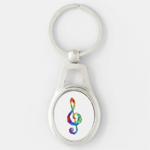 Porte-clés Clé de musique arc-en-ciel
