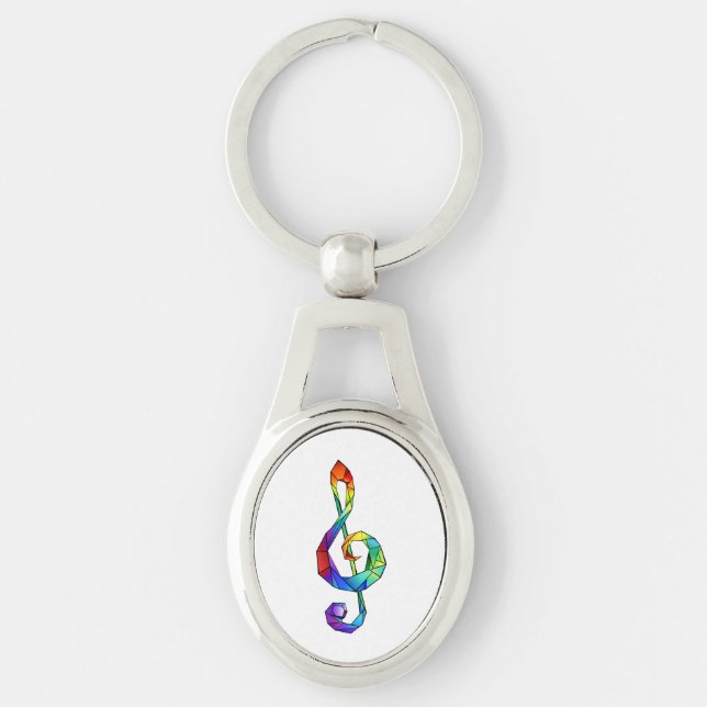 Porte-clés Clé de musique arc-en-ciel (Devant)