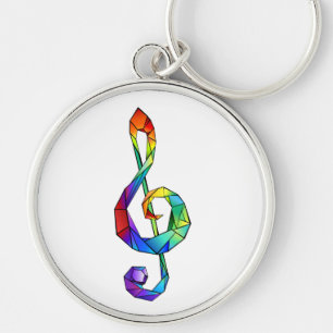 Porte-clés Clé de musique arc-en-ciel