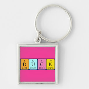 Porte-clés Clé de nom de table périodique de canard