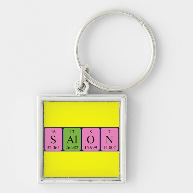 Porte-clés Clé de nom de table périodique du salon (Devant)