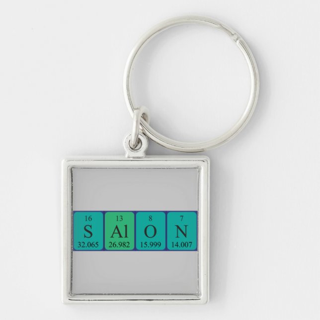 Porte-clés Clé de nom de table périodique du salon (Devant)