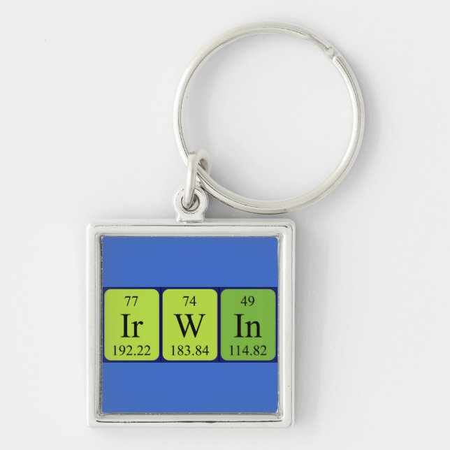 Porte-clés Clé de nom de table périodique Irwin (Devant)