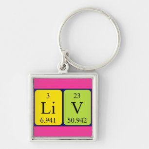 Porte-clés Clé de nom de table périodique Liv