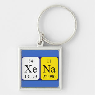 Porte-clés Clé de nom de table périodique Xena