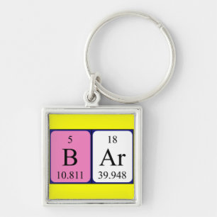 Porte-clés Clé du tableau périodique à barres