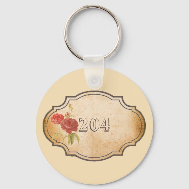 Porte-clés Clé personnalisée minimaliste moderne Beige Vieux  (Recto)